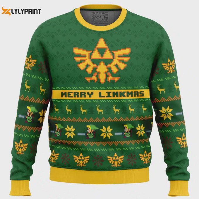 Get Festive With The Merry Linkmas Zelda Ugly Christmas Sweater – Perfect Gift For Gamers!