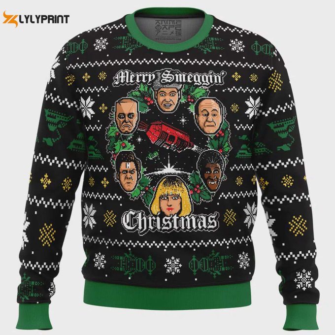 Merry Smeggin Christmas Red Dwarf Ugly Sweater: Festive And Fun Holiday Attire! 1