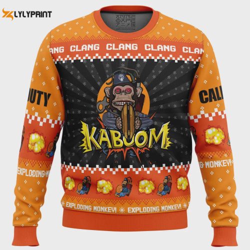 Get Festive with Monkey Bomb Call of Duty Ugly Christmas Sweater – Limited Edition Gaming Apparel