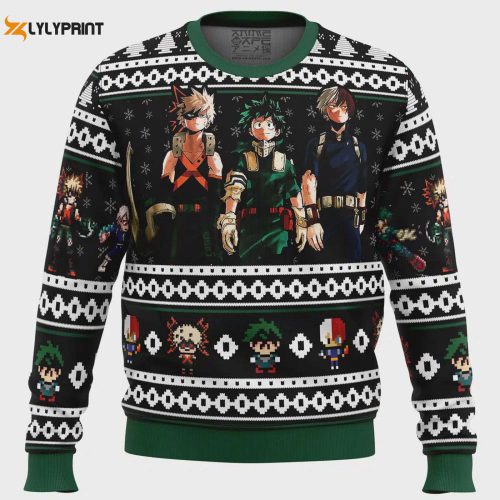 Get Festive with My Hero Academia s Top 3 Ugly Christmas Sweater – Limited Edition!