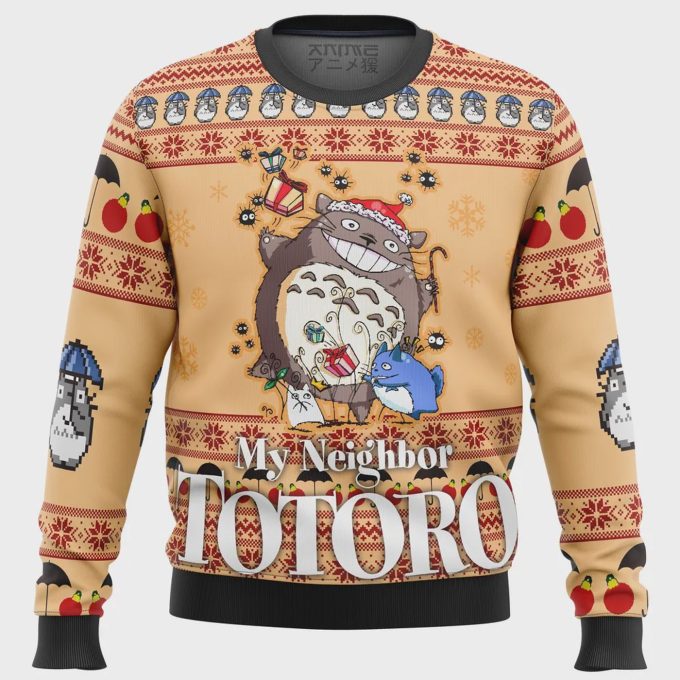 My Neighbor Totoro Friends Ugly Christmas Sweater - Festive Anime-Inspired Apparel 2