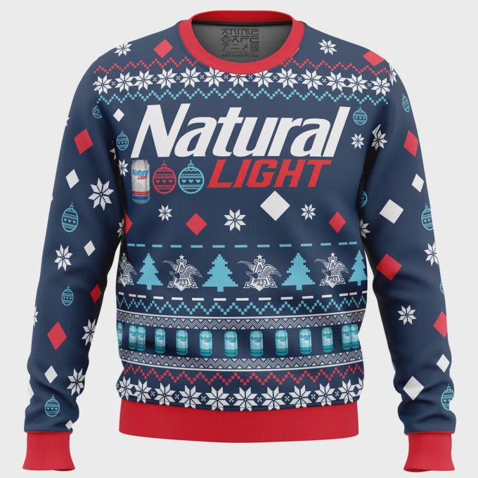 Get Festive With Our Natural Light Beer Ugly Christmas Sweater – Perfect Holiday Attire!