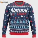 Get Festive with our Natural Light Beer Ugly Christmas Sweater – Perfect Holiday Attire!