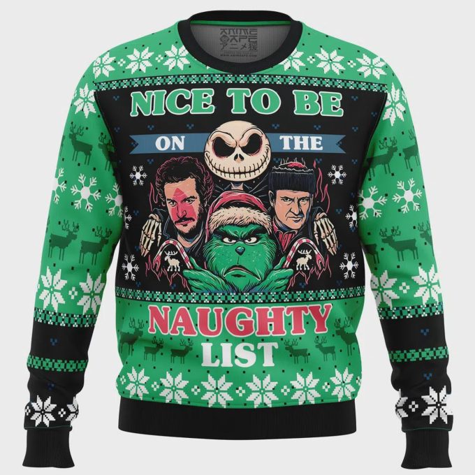 Get Festive With The Naughty List Club Pop Culture Ugly Christmas Sweater – Perfect For Holiday Parties!