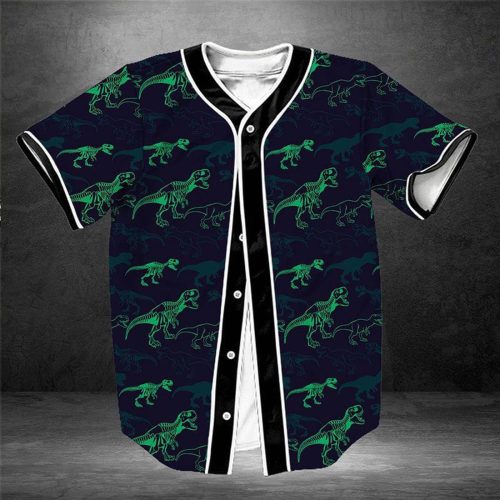 Neon Dinosaur Baseball Tee Jersey Shirt Printed 3d – Gift for Men Women