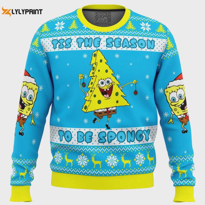 Nickelodeon Cartoons Spongy Ugly Christmas Sweater – Tis The Season For Fun And Festive Attire!