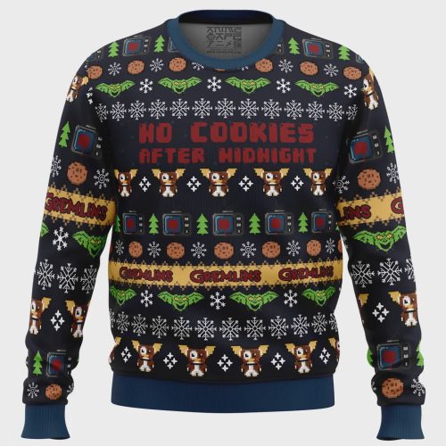 Get Festive with the No Cookies After Midnight Gremlins Ugly Christmas Sweater