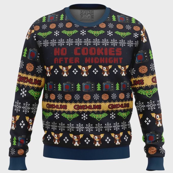 Get Festive With The No Cookies After Midnight Gremlins Ugly Christmas Sweater