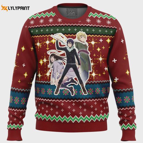 Get Festive with the Noragami Ugly Christmas Sweater – Limited Edition Anime-themed Holiday Apparel