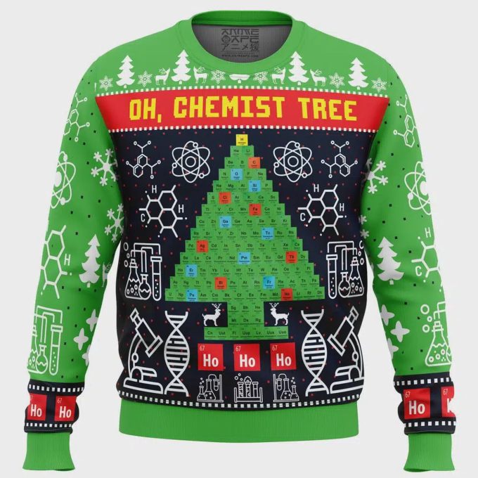 Get Festive With Oh Chemist Tree Science Ugly Christmas Sweater – Unique &Amp; Fun Holiday Apparel