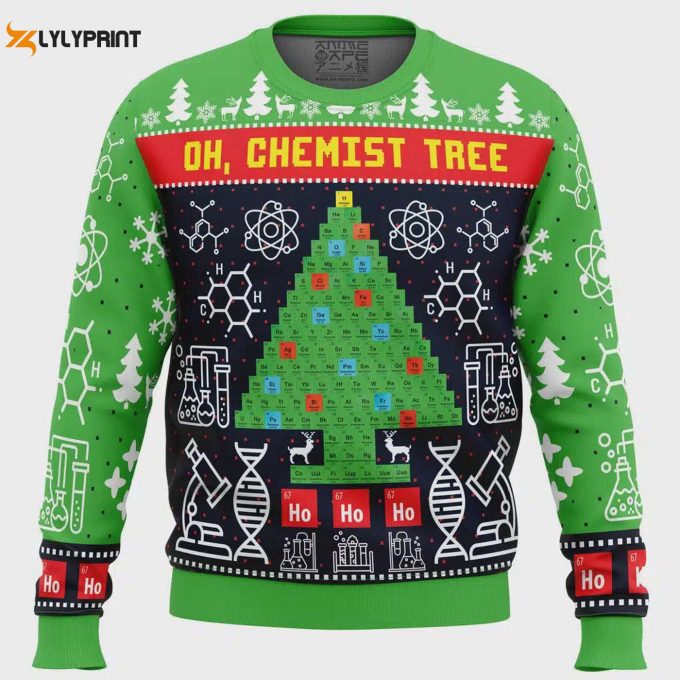 Get Festive With Oh Chemist Tree Science Ugly Christmas Sweater – Unique &Amp;Amp; Fun Holiday Apparel