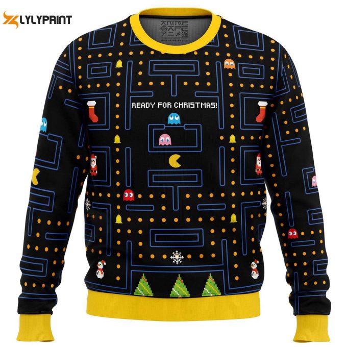 Pac Man Christmas Sweater: Get Ready For The Holidays With This Ugly Christmas Sweater!