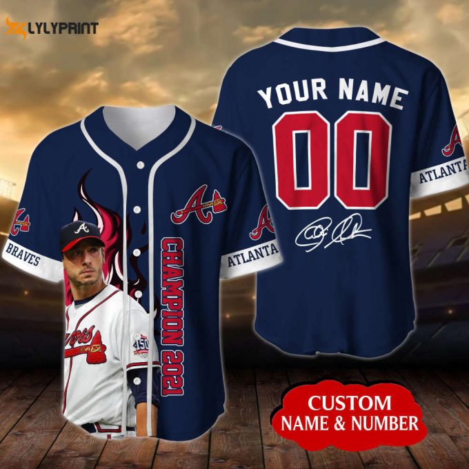 Personalized Atlanta Braves Championship 2021 All Over Print 3D Baseball Jersey - Navy 1