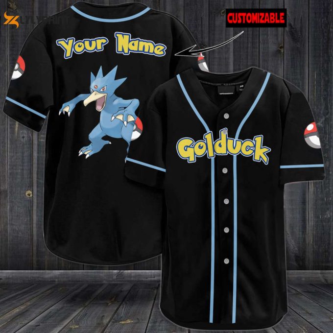 Personalized Golduck Baseball Jersey 1