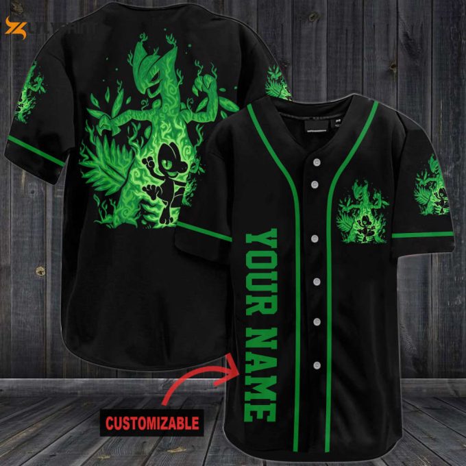 Personalized Gorgeous Green Pokemon Baseball Jersey 1