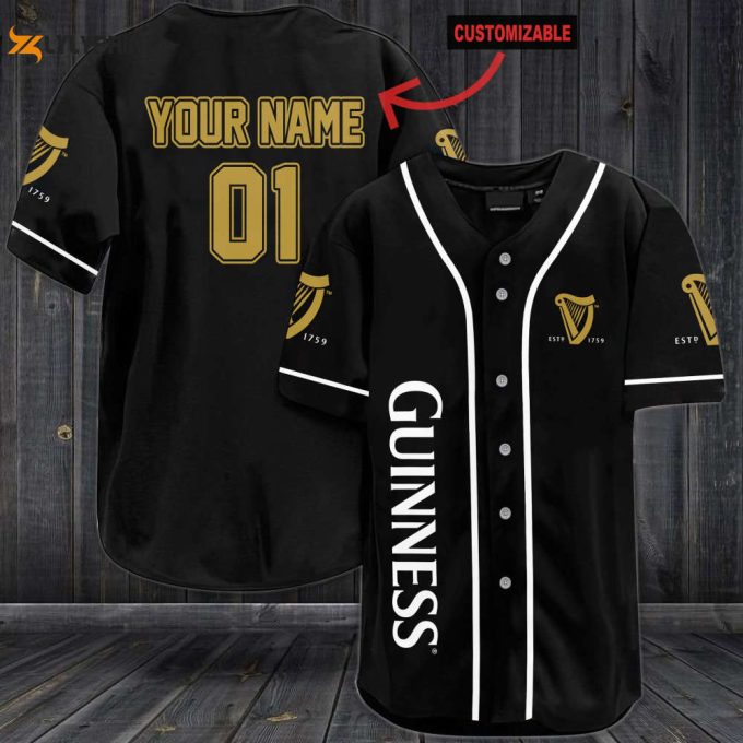 Custom Guinness Beer Baseball Jersey: Personalized Gift For Men &Amp;Amp; Women 1