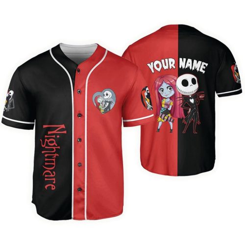 Personalized Jack And Sally Nightmare Baseball Jersey – Gift for Men Women – Gift for Men Women