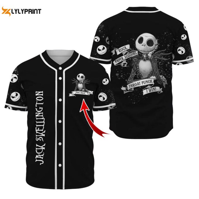 Personalized Jack Skellington Baseball Jersey – Gift For Men Women – Gift For Men Women