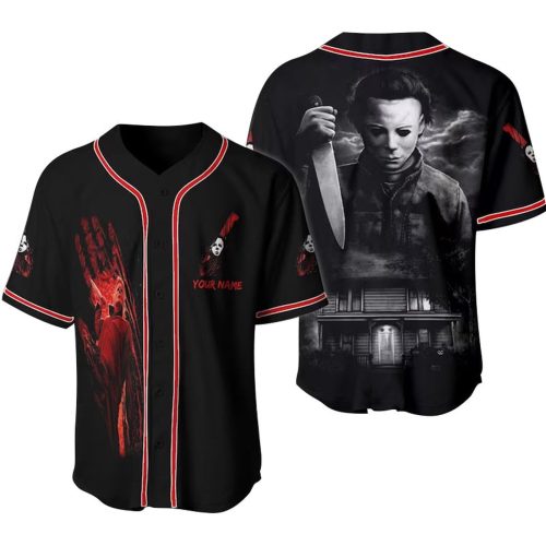 Personalized Michael Myers Halloween House Baseball Jersey – Gift for Men Women – Gift for Men Women