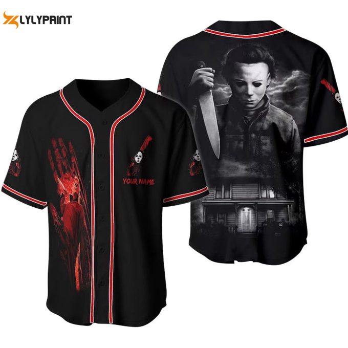 Personalized Michael Myers Halloween House Baseball Jersey - Gift For Men Women - Gift For Men Women 1