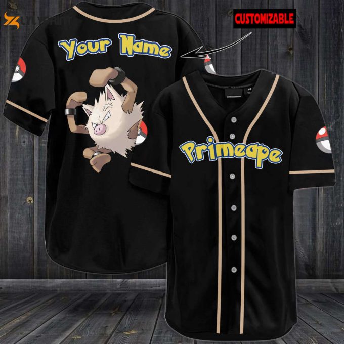 Personalized Primeape Baseball Jersey 1