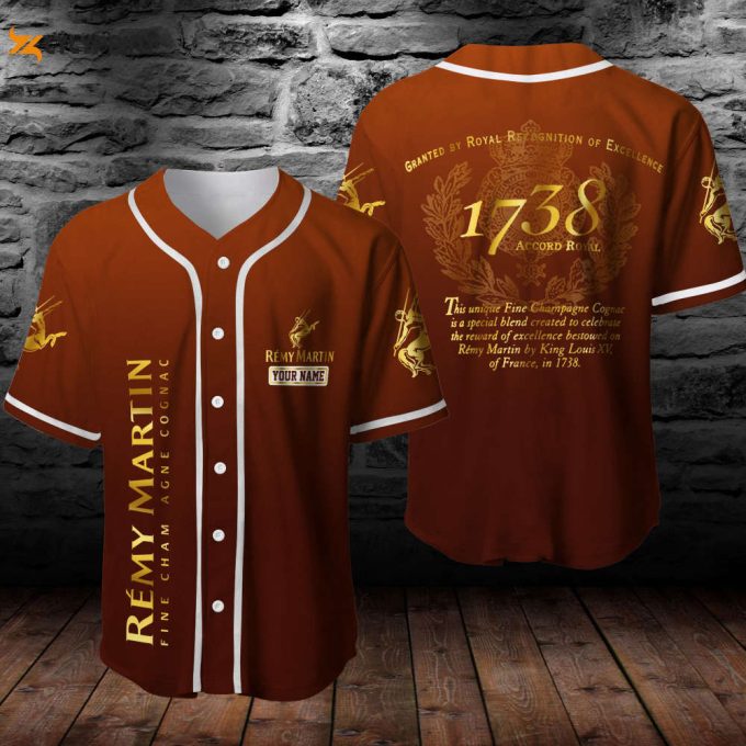 Personalized Remy Martin Cognac All Over Print Unisex Baseball Jersey 1