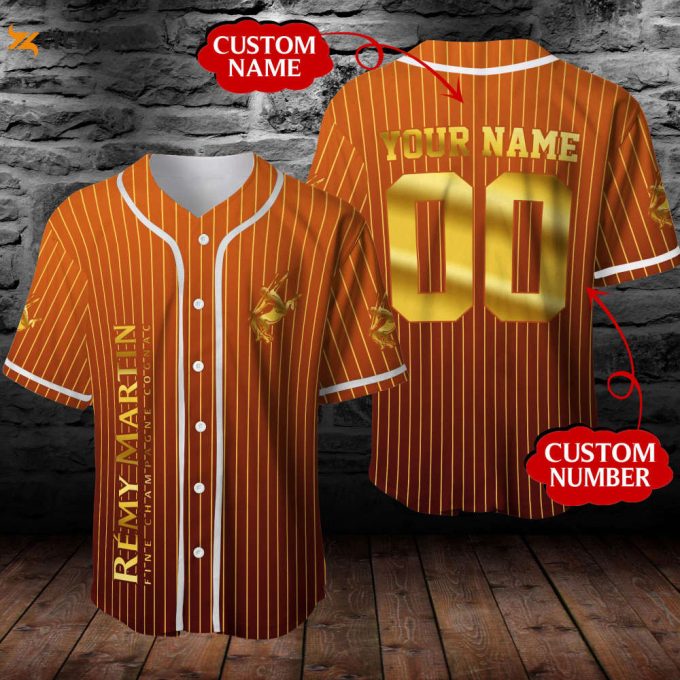 Personalized Remy Martin Cognac All Over Print Unisex Pinstripe Baseball Jersey 1