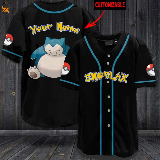 Personalized Snorlax Baseball Jersey 1