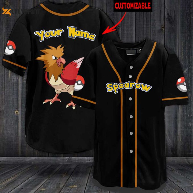 Personalized Spearow Baseball Jersey 1