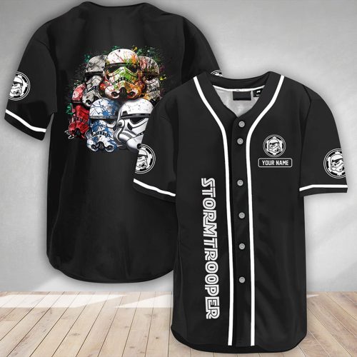 Personalized Stormtrooper Helmet Colorful Baseball Jersey – Gift for Men Women – Gift for Men Women