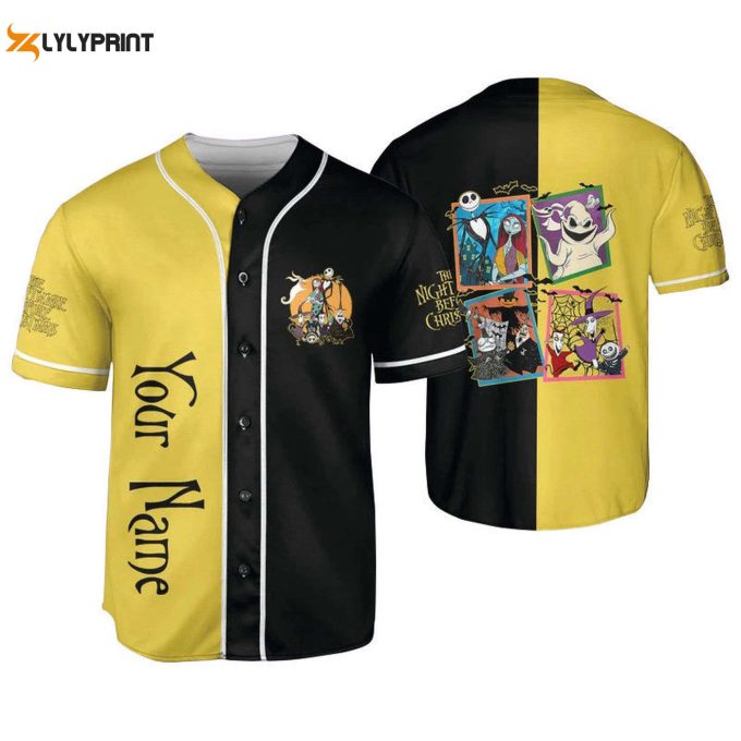 Personalized The Nightmare Before Christmas Characters Baseball Jersey - Gift For Men Women - Gift For Men Women 1