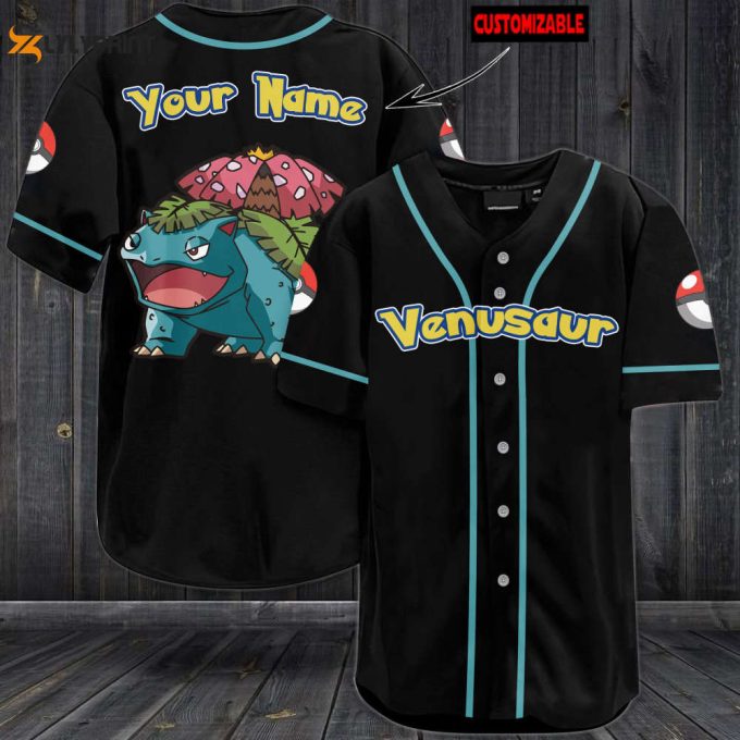 Personalized Venusaur Baseball Jersey 1