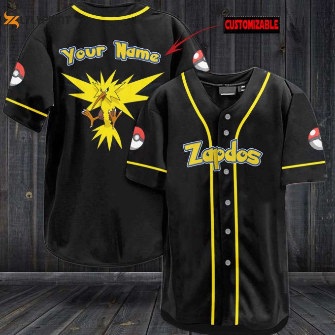 Personalized Zapdos Baseball Jersey 1