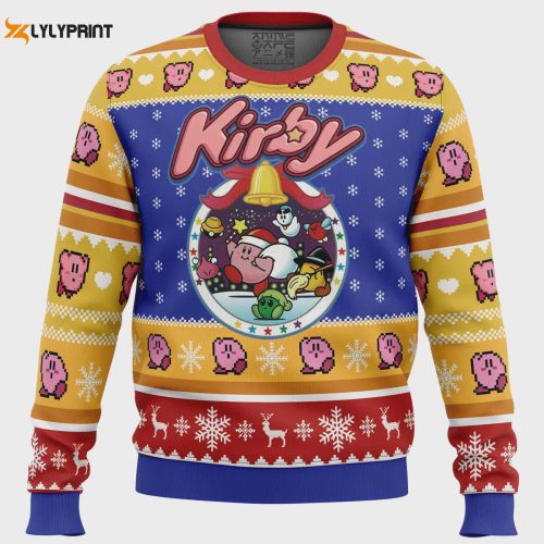 Get Festive with Pink Puff Christmas Kirby Ugly Christmas Sweater – Perfect for Holiday Fun!