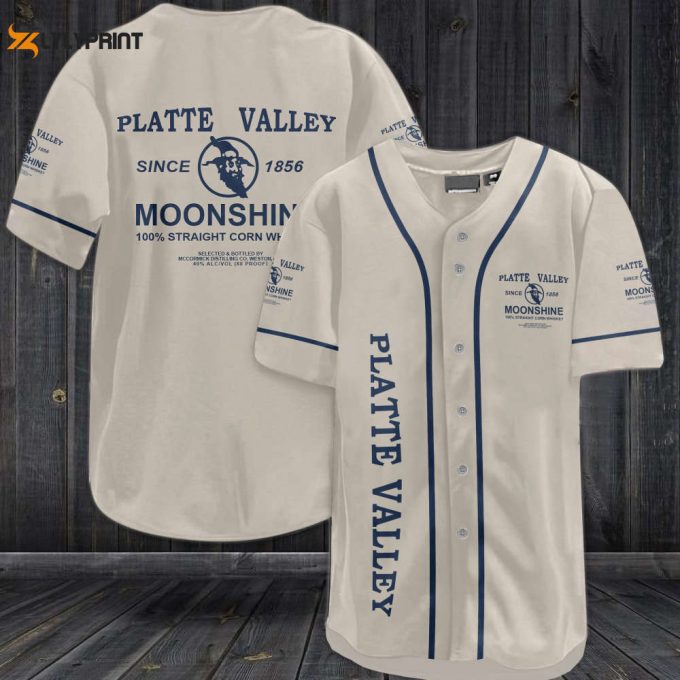 Platte Valley Moonshine Whiskey Baseball Jersey 1