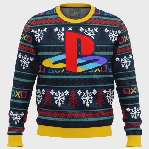 Level up your holiday style with a festive Playstation Ugly Christmas Sweater