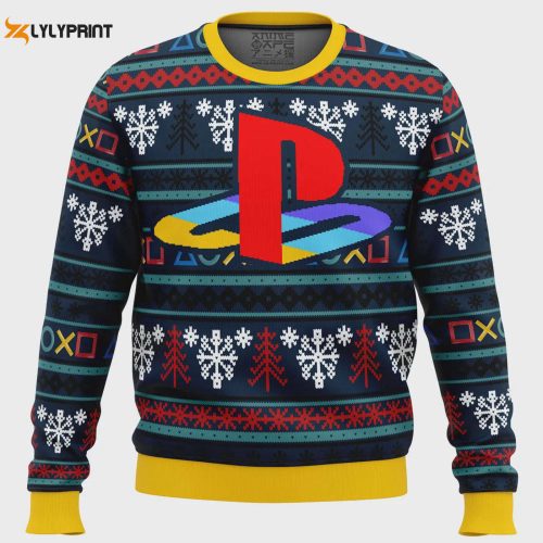 Level up your holiday style with a festive Playstation Ugly Christmas Sweater