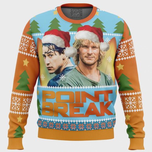 Rock the Holidays with Point Break Ugly Christmas Sweater – Festive & Unique Attire for a Memorable Season!