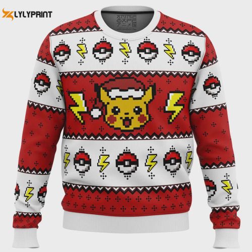 Get Festive with a Pokemon Pikachu Ugly Christmas Sweater – Limited Edition Fun Holiday Apparel