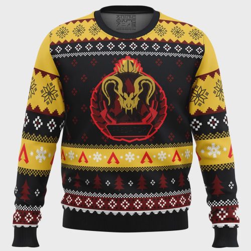 Get Festive with the Predator Rank Apex Legends Ugly Christmas Sweater – Limited Edition!