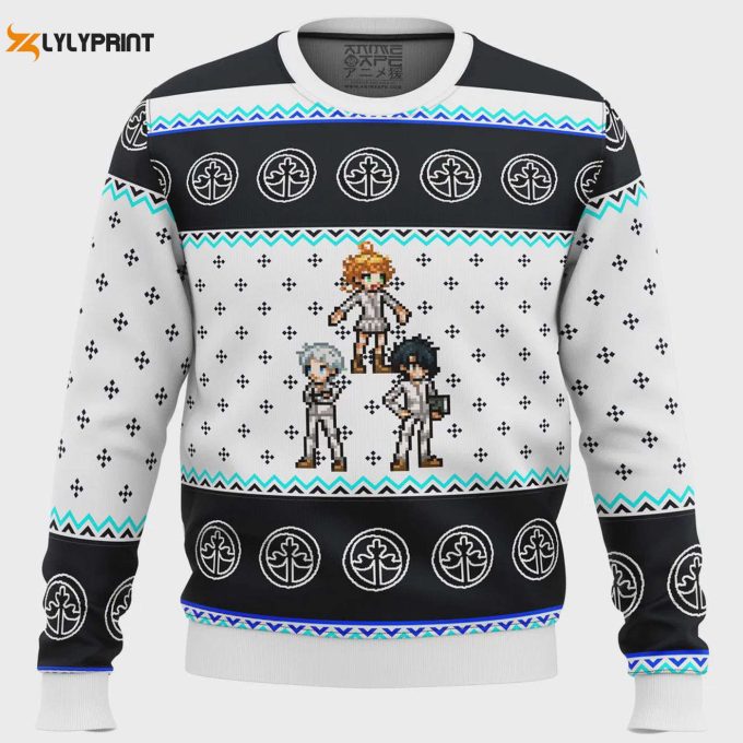 Get Festive With Promised Neverland Sprites Ugly Christmas Sweater – Limited Edition Anime-Inspired Holiday Apparel