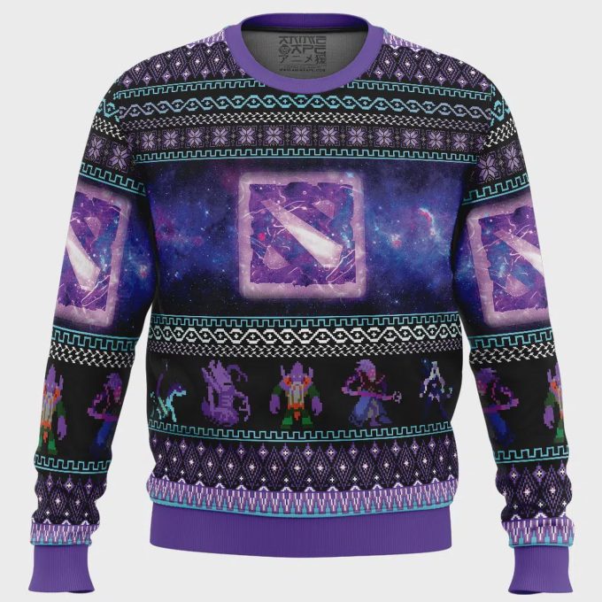 Get Festive With Radiant Dota 2 Ugly Christmas Sweater - Perfect Holiday Gift For Gamers! 2