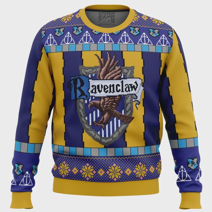 Shop The Trendy Ravenclaw Harry Potter Ugly Christmas Sweater – Perfect For Potterheads!