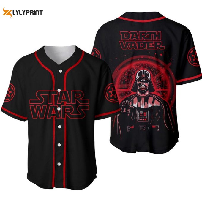 Red Darth Vader Star Wars All Over Print Unisex Baseball Jersey 1