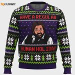 Get Festive with Regular Human Holiday Ugly Christmas Sweater from What We Do In The Shadows