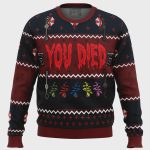 Spooky Resident Evil You Died Ugly Christmas Sweater – Perfect Holiday Gift for Gamers and Horror Fans