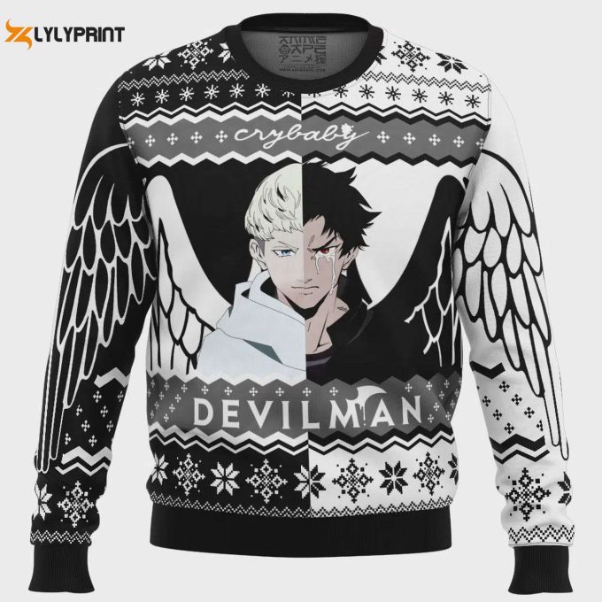 Get Festive With Rival Devilman Crybaby Ugly Christmas Sweaters – Limited Edition Anime Apparel