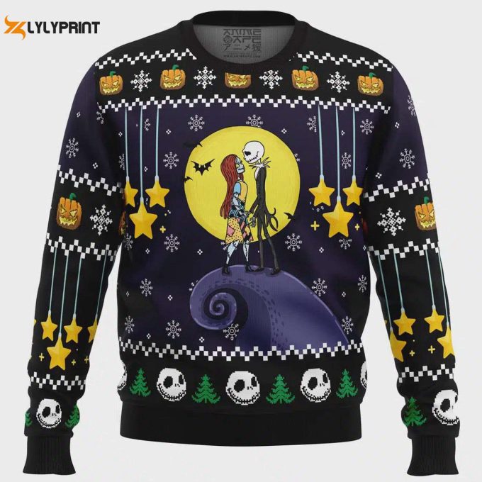 Spooktacularly Romantic Nightmare Before Christmas Ugly Sweater: Festive And Fun!