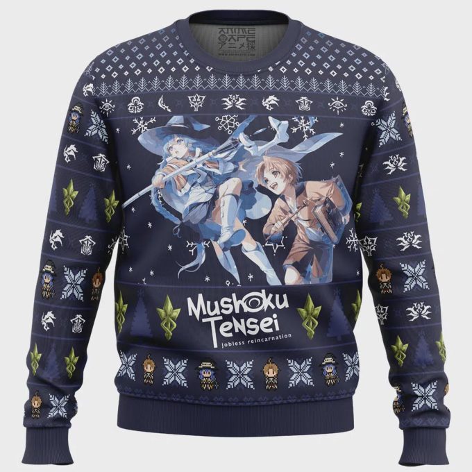 Roxy X Rudeus Mushoku Tensei Ugly Christmas Sweater - Jobless Reincarnation Merchandise 2