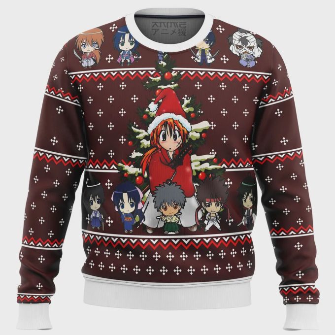 Get Festive With Samurai X Ugly Christmas Sweater - Perfect Holiday Attire For Samurai Fans! 2